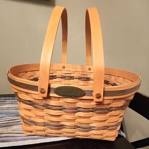 Longaberger 1996 Traditions Collection Community Basket Only Green Weave